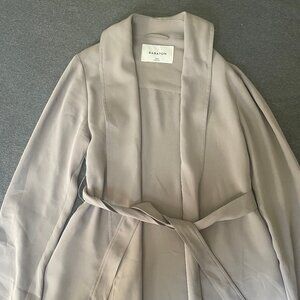 Aritzia Babaton Quincey Jacket XXS — Taupe Studio Drape Belted Blazer